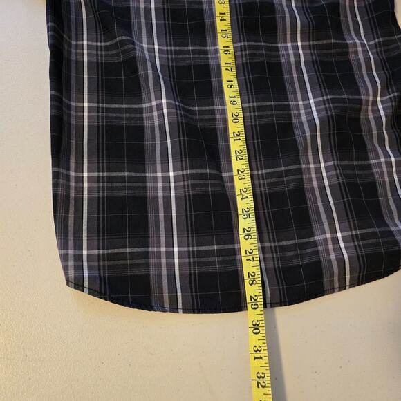 Urban Pipeline Button Down Flannel Shirt Men's M Black White Easy-Care Fabric - Picture 9 of 14